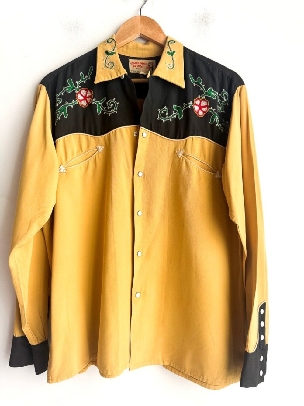 Square Dance Designs 50s Gabardine Western Shirt Floral d L